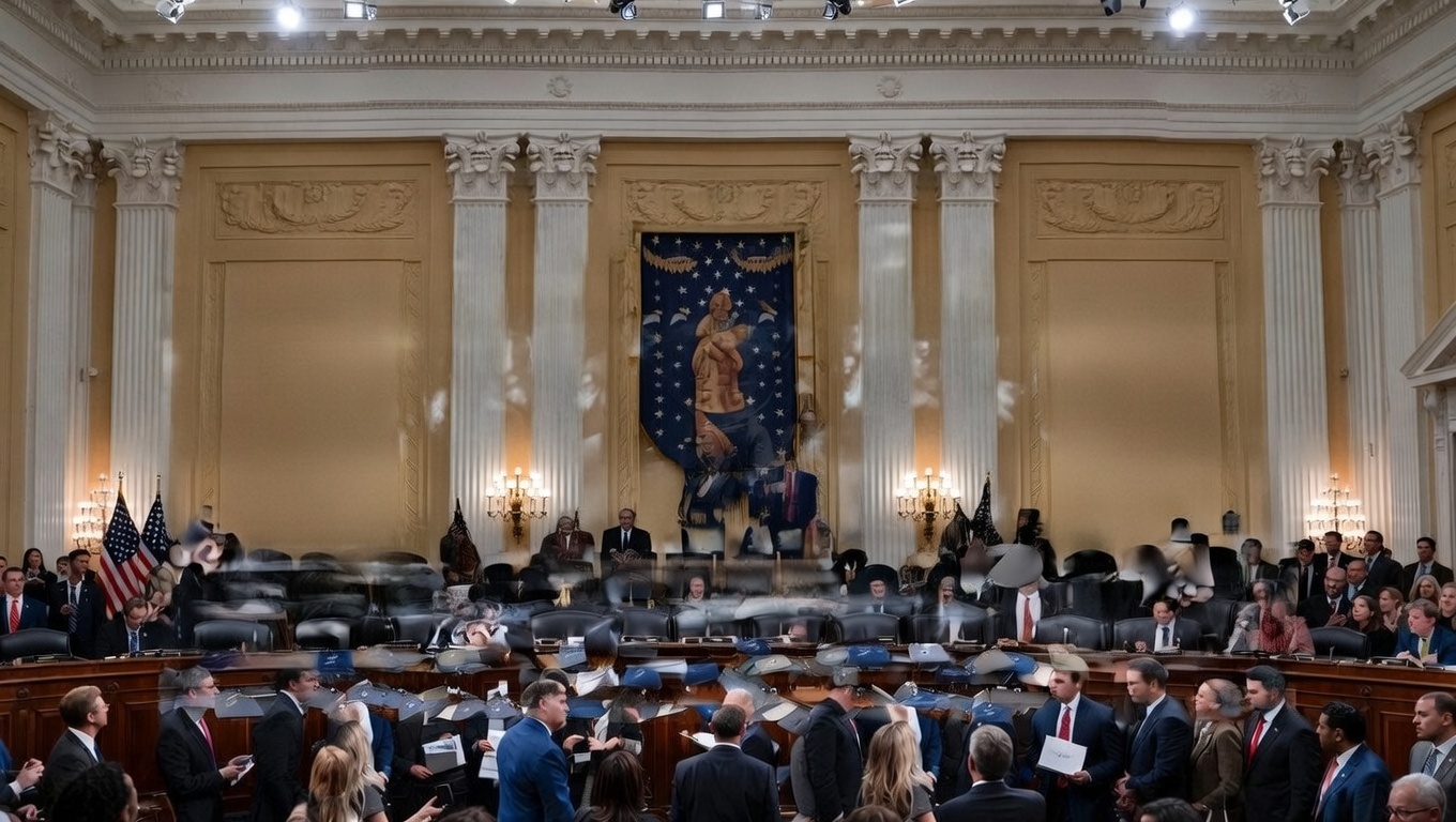 Mock photo of a hearing room floor